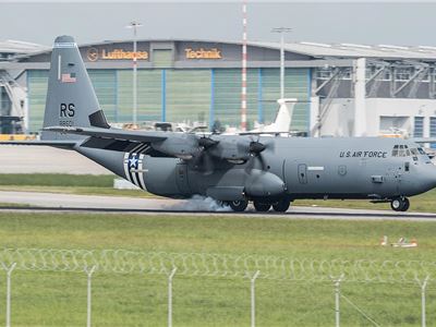 Ramstein C-130Js with ‘invasion stripes’ head to Normandy for 75th D-Day anniversary