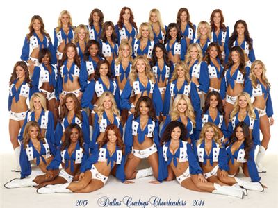 The Dallas Cowboy cheerleaders (Texas)  shot during the session fotogafica for calendar 2014