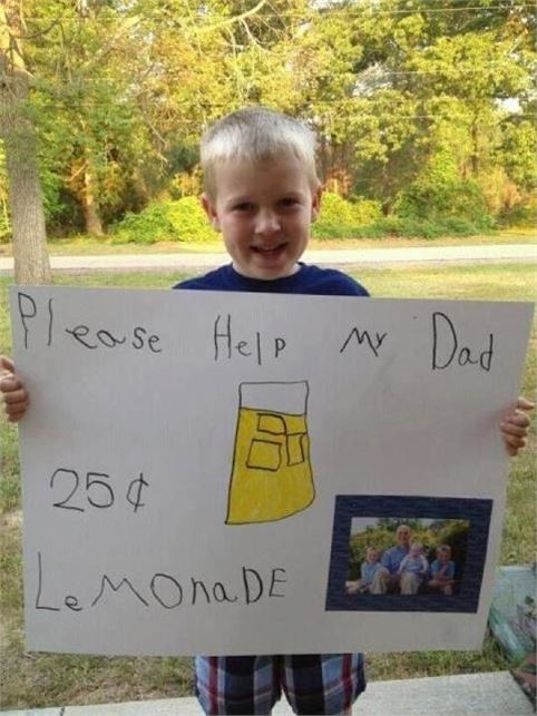 Boy hopes lemonade stand will help with dad's medical costs