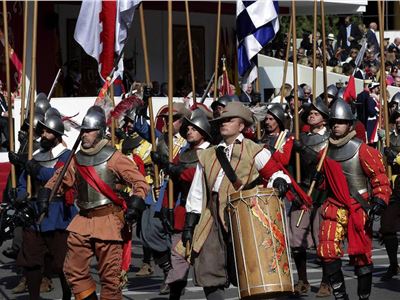 Desfile de la Fiesta Nacional Hispanica 2017: Unidad que representa el llamado Camino Español