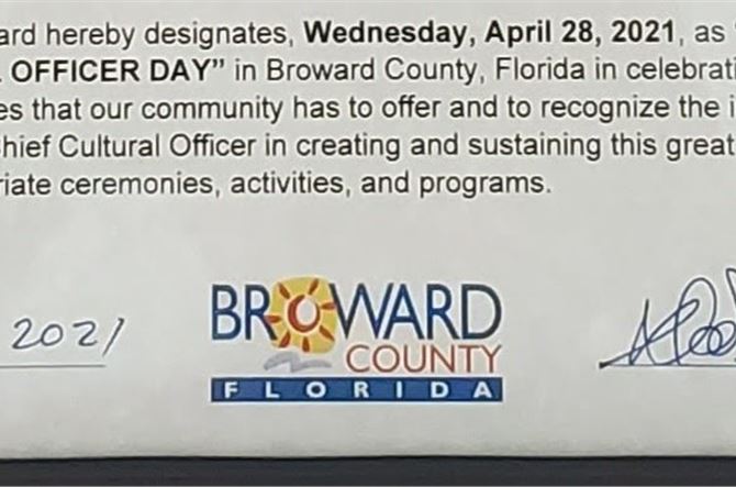Designation of Chief Cultural officer Day in Broward County.