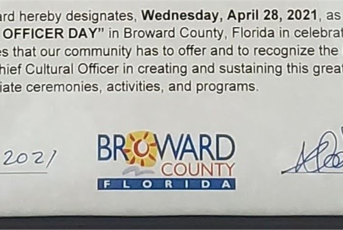 Designation of Chief Cultural officer Day in Broward County.