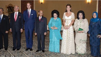Duke and Duchess of Cambridge were guests of honour at dinner thrown by rulers of Malaysia 