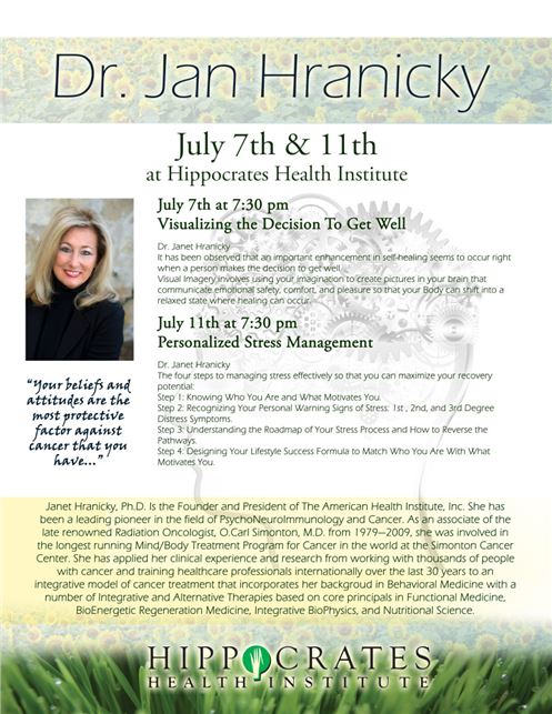 Hippocrates Health Institute Welcomes Guest Lecturer Janet Hranicky, Ph.D. 