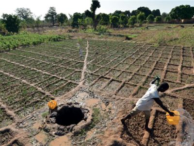 In Burkina Faso, Clarins supports a vast water access program locally managed by "Jardins du Monde"