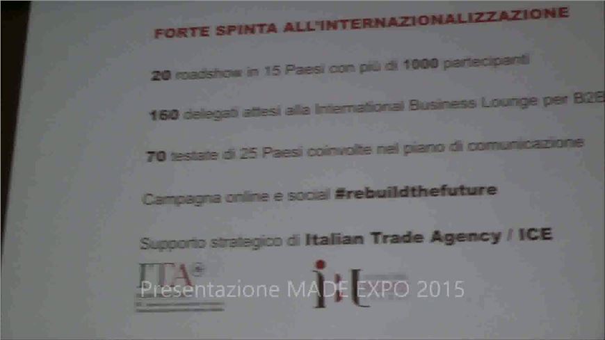 MADE EXPO 2015: Conferenza Stampa di presentazione - Intervento di Maria Ines Aronadio
