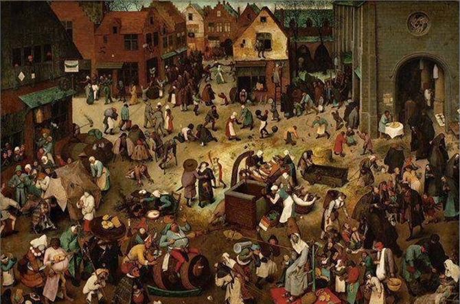Pieter Brughel il Vecchio - La lotta fra Carnevale e Quaresima- 1559  