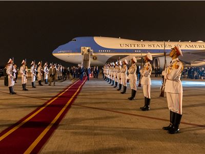 President Trump lands in Vietnam for second historic summit with North Korea