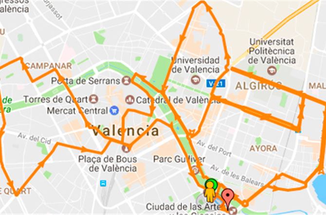 Recorrido de la Maratón Valencia Trinidad Alfonso EDP 2017 