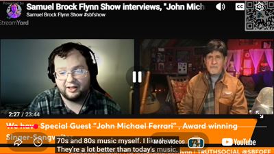 Samuel Brock Flynn Show interviews, "John Michael Ferrari" Award winning Singer-Songwriter