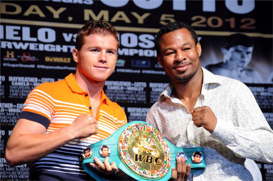 Saul "Canelo" Alvarez y Shane Mosley previo a su Combate en las Vegas