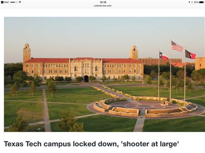 Texas Tech campus closed Shooter at large 