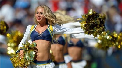 The cheerleaders of the San Diego Chargers 