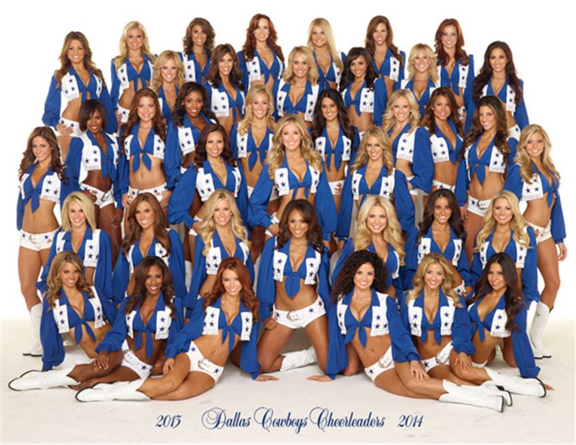 The Dallas Cowboy cheerleaders (Texas)  shot during the session fotogafica for calendar 2014
