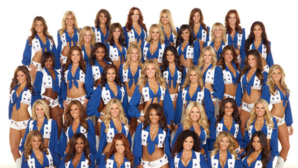 The Dallas Cowboy cheerleaders (Texas) shot during the