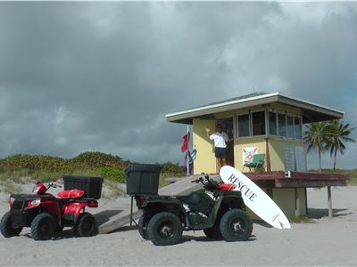 The lifeguard on the Hollywood Beach