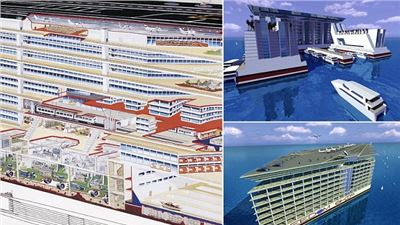 The  mile-long floating CITY   for 50,000 residents.