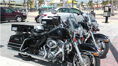 Two beautiful Harley Davidson at Hollywood Beach, Florida