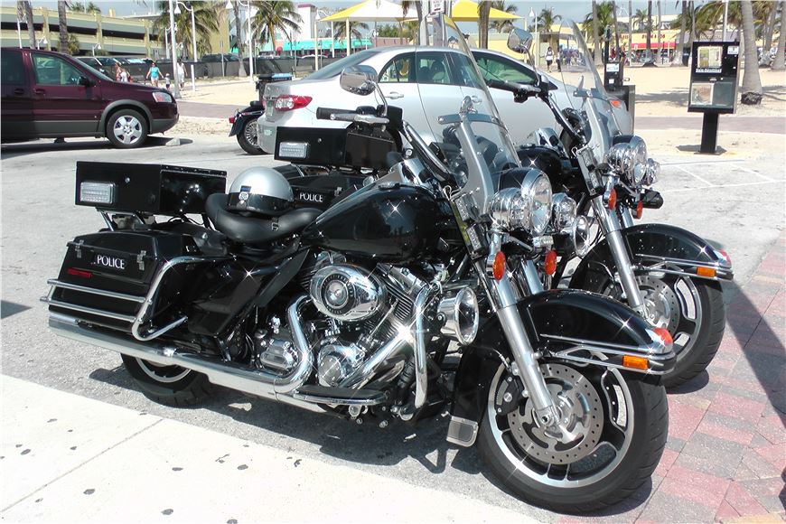 Two beautiful Harley Davidson at Hollywood Beach, Florida