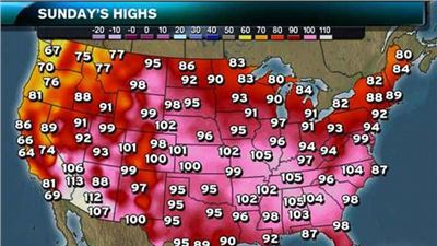 Violent storms in the mid-Atlantic region and a triple-digit heat wave