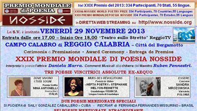 XXIX Premio Mondiale di Poesia Nosside